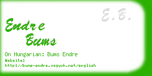 endre bums business card